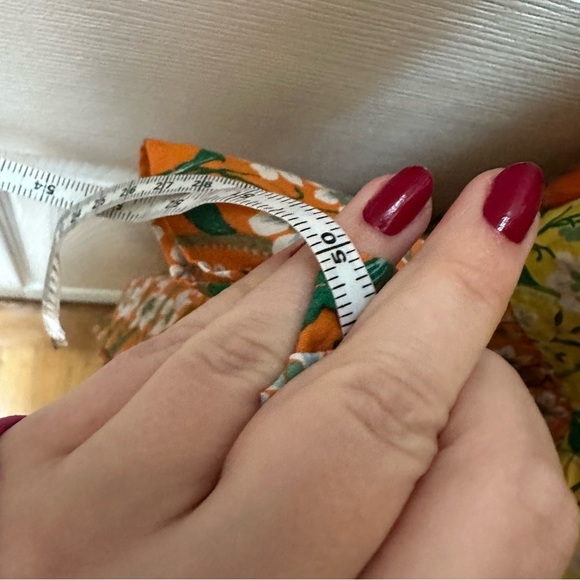 Japna Floral Orange Green Maxi Dress tiered tank v neck long M Medium yellow - Picture 2 of 5